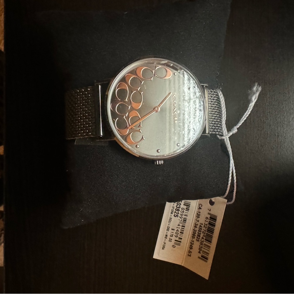 Coach metal watch w/ tags and box